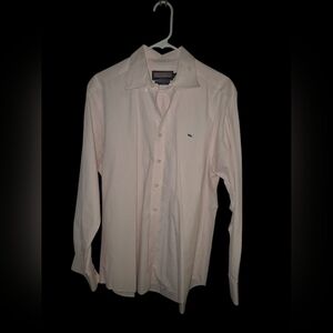 Vineyard Vines Slim Fit Whale Shirt 100% Cotton Pink White Plaid Button Down L